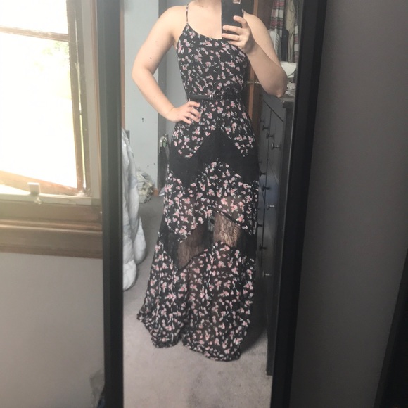 NWT Black Floral Maxi Dress - Picture 6 of 8